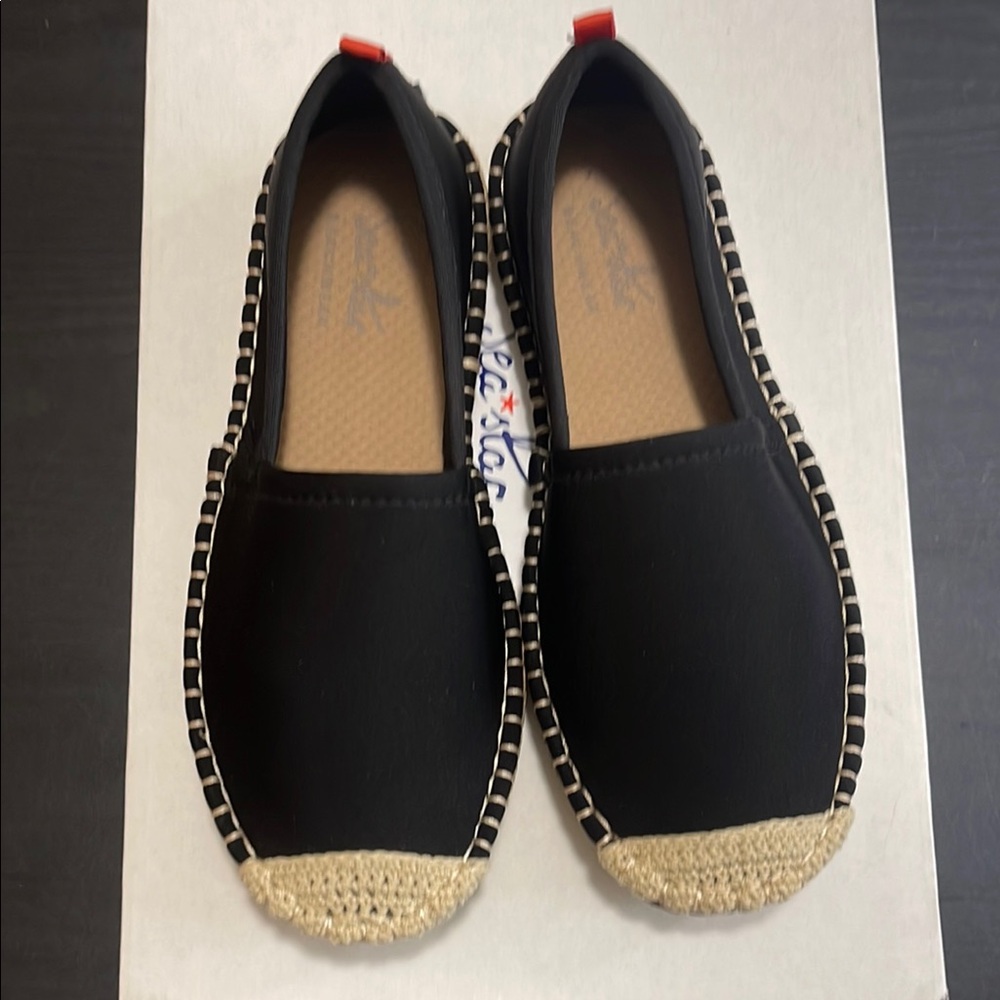 Seastar Black Espadrille Flats Size 6 Retails $125